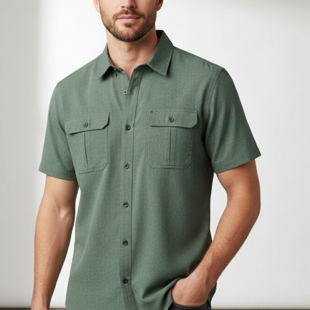 ZeroXposur Men’s Casual Button-Down Shirt – Olive – Size M – NWT